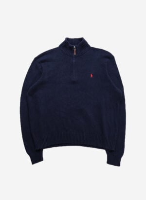 Vintage Polo Ralph Lauren Half-Zip Strickpullover navy