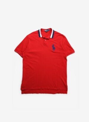Vintage Polo Ralph Lauren Big Pony Poloshirt rot