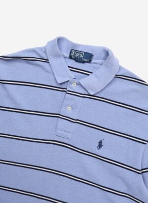 Vintage Polo Ralph Lauren Poloshirt blau gestreift