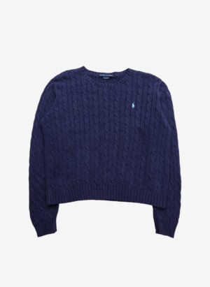 Vintage Ralph Lauren Damen Cable Strickpullover navy