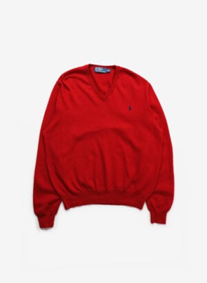 Vintage Polo Ralph Lauren Merino Wollpullover rot