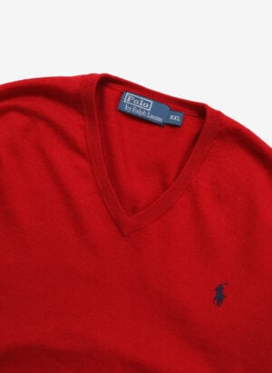 Vintage Polo Ralph Lauren Merino Wollpullover rot