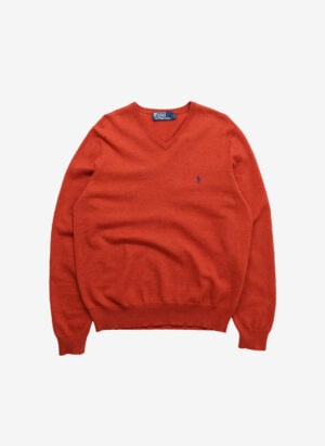 Vintage Polo Ralph Lauren Merino Strickpullover orange