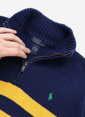 Vintage Polo Ralph Lauren Half-Zip Strickpullover navy