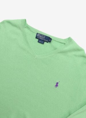 Vintage Polo Ralph Lauren V-Neck Sweater grün