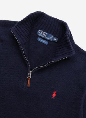 Vintage Polo Ralph Lauren Half-Zip Strickpullover navy