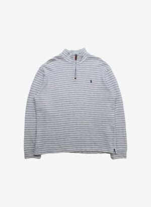 Polo Ralph Lauren Quarter-Zip hellgrau gestreift