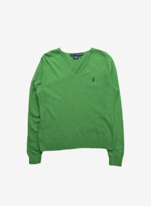 Vintage Ralph Lauren Sport Damen V-Neck Merino Pullover
