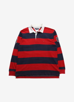 Vintage Tommy Hilfiger Rugbyshirt navy-rot