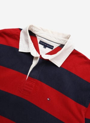 Vintage Tommy Hilfiger Rugbyshirt navy-rot