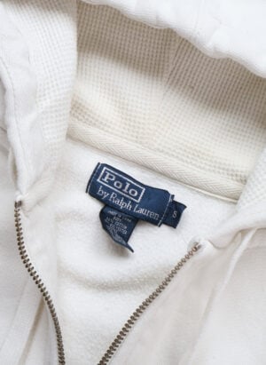 Vintage Polo Ralph Lauren Zip-Hoodie weiß