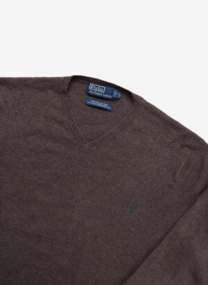 Vintage Polo Ralph Lauren V-Neck Sweater braun