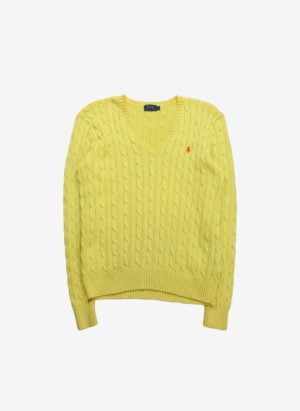Polo Ralph Lauren V-Neck Cable Strickpullover gelb
