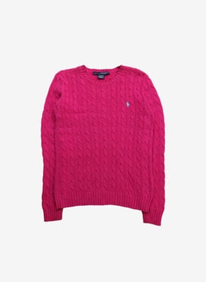 Vintage Ralph Lauren Sport Damen Cable Strickpullover pink