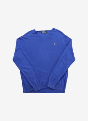 Vintage Polo Ralph Lauren V-Neck Sweater blau