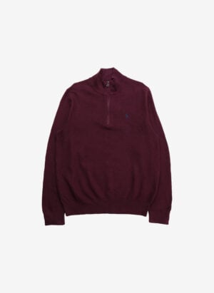 Polo Ralph Lauren Quarter-Zip dunkelrot deadstock