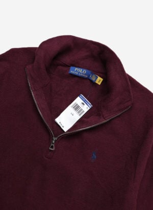 Polo Ralph Lauren Quarter-Zip dunkelrot deadstock
