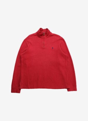 Vintage Polo Ralph Lauren Quarter-Zip Sweater rot
