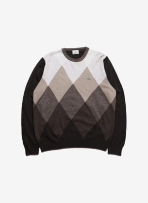 Vintage Lacoste Strickpullover Rauten braun