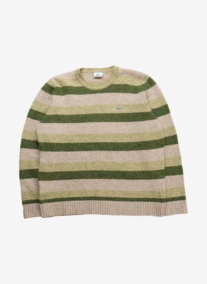 Vintage Lacoste Strickpullover beige-grün gestreift