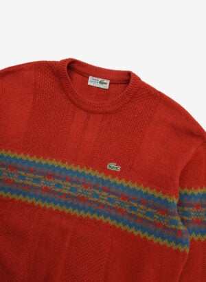 Vintage 80s Chemise Lacoste Strickpullover orange