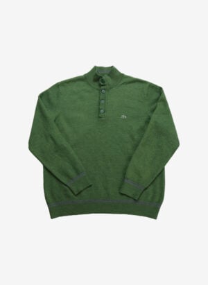 Vintage Lacoste Strickpullover mit Knopfleiste grün
