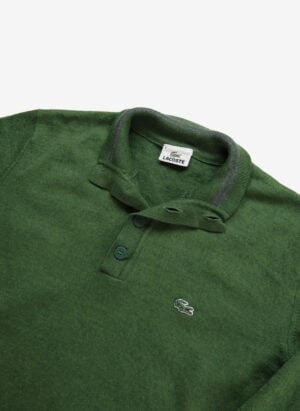 Vintage Lacoste Strickpullover mit Knopfleiste grün