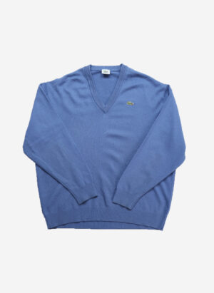 Vintage 90s Lacoste V-Neck Strickpullover blau