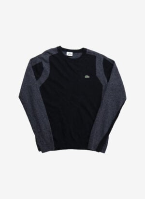 Vintage Lacoste Sport Strickpullover Two-Tone schwarz-grau