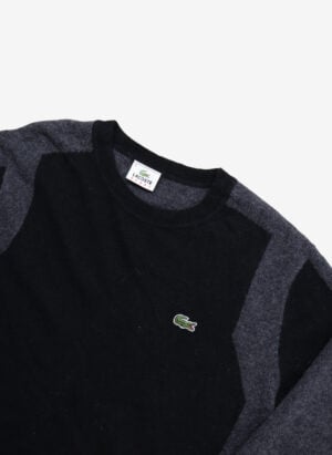 Vintage Lacoste Sport Strickpullover Two-Tone schwarz-grau
