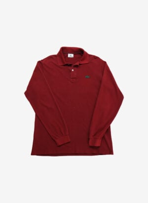 Vintage Lacoste Longsleeve Poloshirt rot