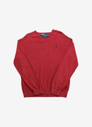 Vintage Polo Ralph Lauren V-Neck Sweater rot