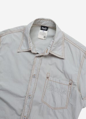 Vintage Dolce & Gabbana Damen Kurzarmhemd grau