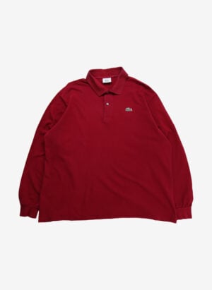 Vintage 90s Lacoste Longsleeve Poloshirt rot