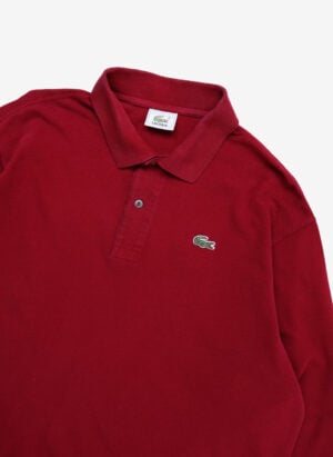 Vintage 90s Lacoste Longsleeve Poloshirt rot