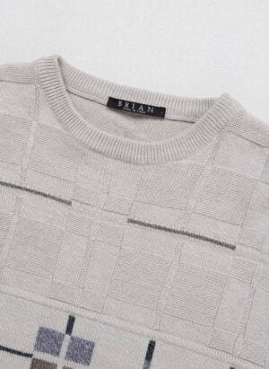Vintage Wollpullover grau