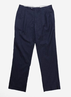 Vintage Woll Nadelstreifen Anzughose navy