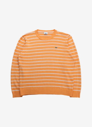 Vintage Lacoste Strickpullover orange gestreift