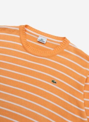 Vintage Lacoste Strickpullover orange gestreift