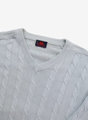 Vintage Kappa V-Neck Strickpullover babyblau