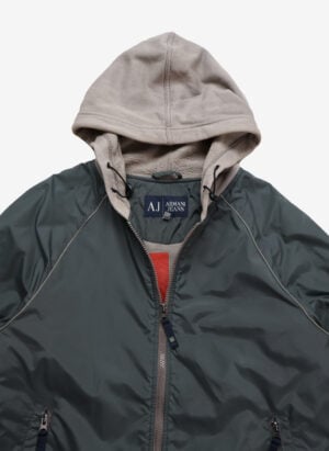 Armani Jeans Hooded Nylonjacke grün