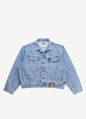 Vintage 90s Avirex Jeansjacke hellblau cropped
