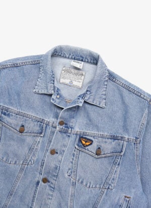 Vintage 90s Avirex Jeansjacke hellblau cropped