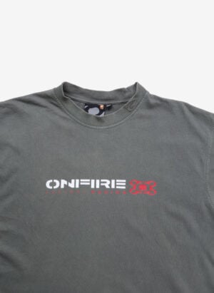Vintage Y2K Onfire Racing T-Shirt grün