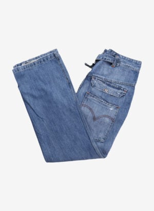 Vintage Buckle-Back Flared Jeans