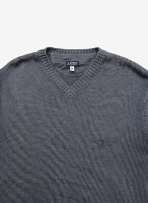 Armani Jeans V-Neck Wollpullover grau