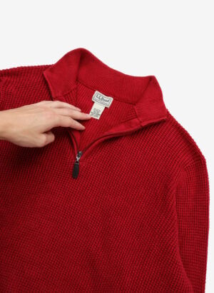 Vintage L.L.Bean Strick Quarter-Zip rot