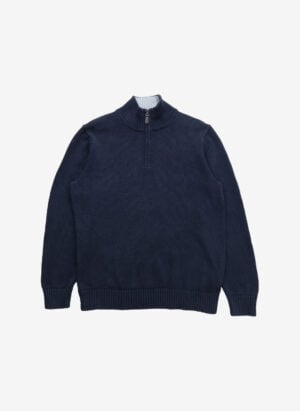 Vintage L.L.Bean Strick Quarter-Zip navy