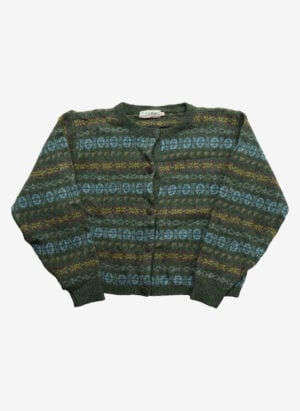 Vintage L.L.Bean Woll Cardigan Crazy Pattern