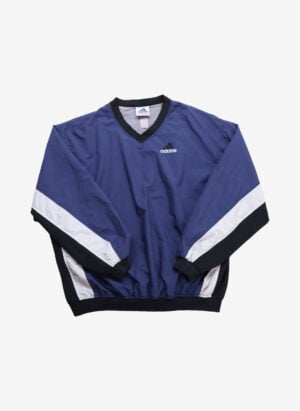 Vintage 90s Adidas Pullover Windbreaker dunkelblau